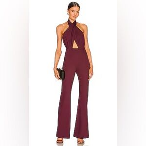 X REVOLVE ZAHARA JUMPSUIT IN MERLOT